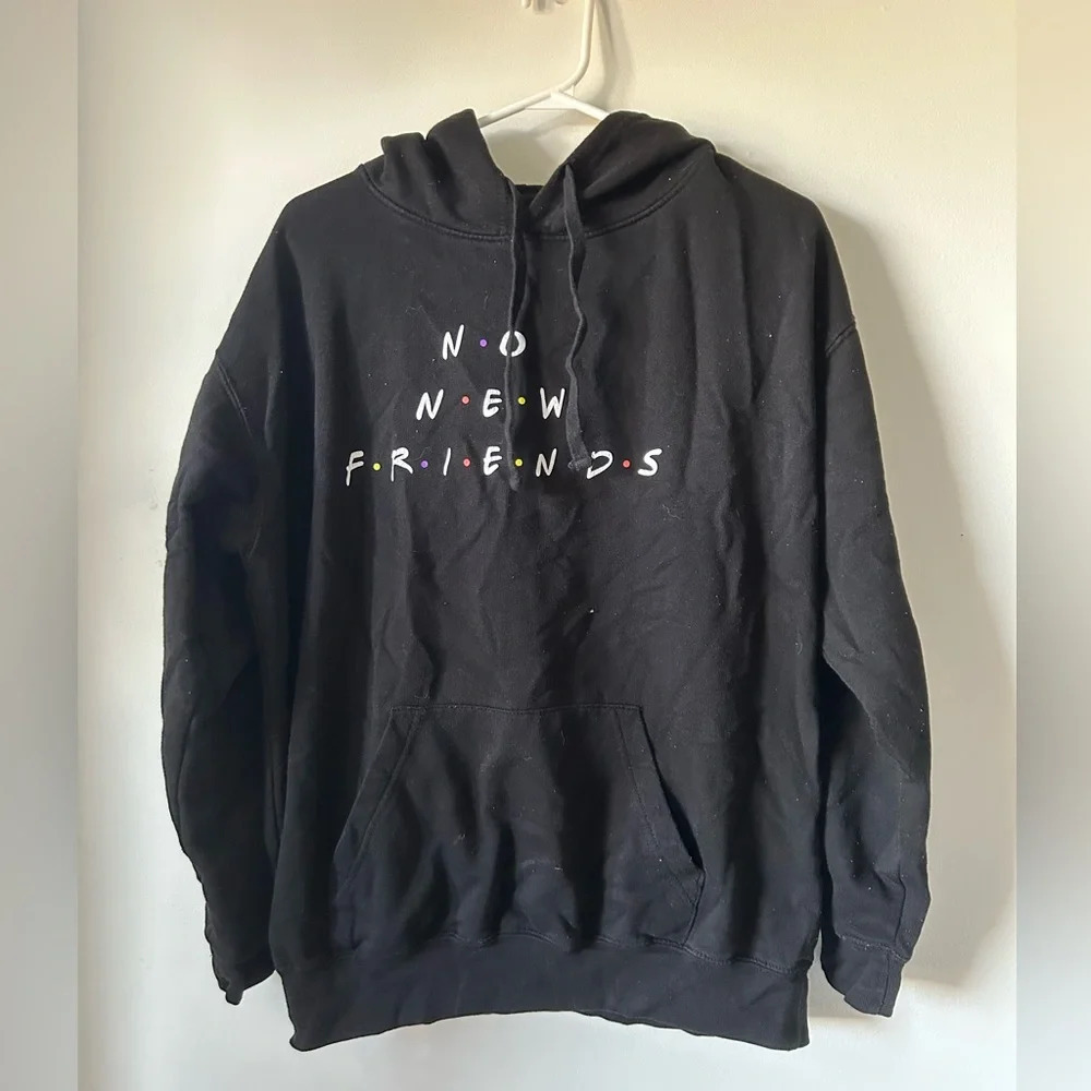 Franchise No New Friends Black‎ Graphic  Hoodie